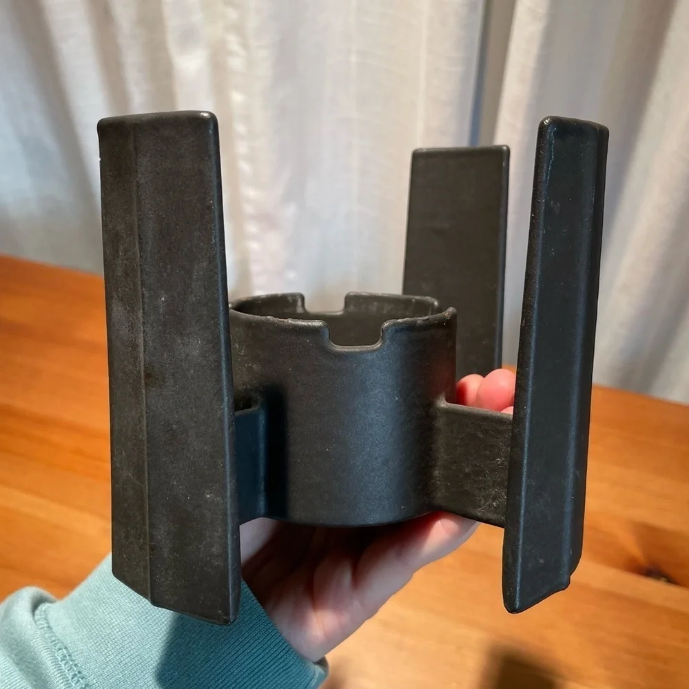 DANSK Vintage MCM Kobenstyle Fondue Base Cast Iron Metal Plant Candle Stand Hold